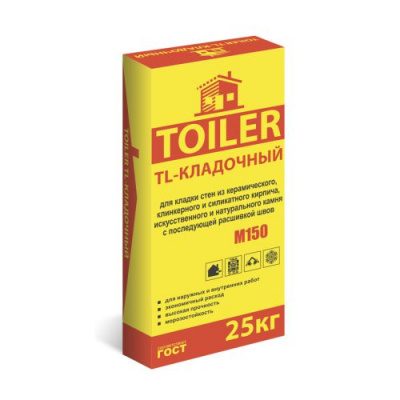 Смесь цементно-песчаная М-150 25кг TOILER (54 штпод),